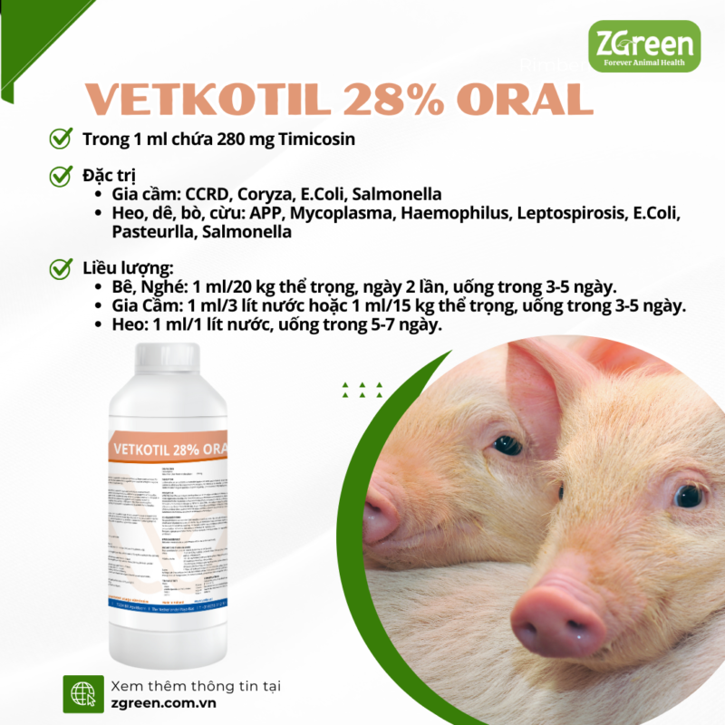 Thành Phần Chính Timicosin Của VETKOTIL 28% ORAL