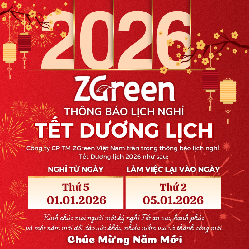 Thông báo lịch nghỉ Tết Dương lịch 2026 của ZGreen – Forever Animal Health