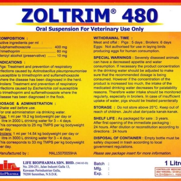 ZOLTRIM 480 ORAL SUSPENSION