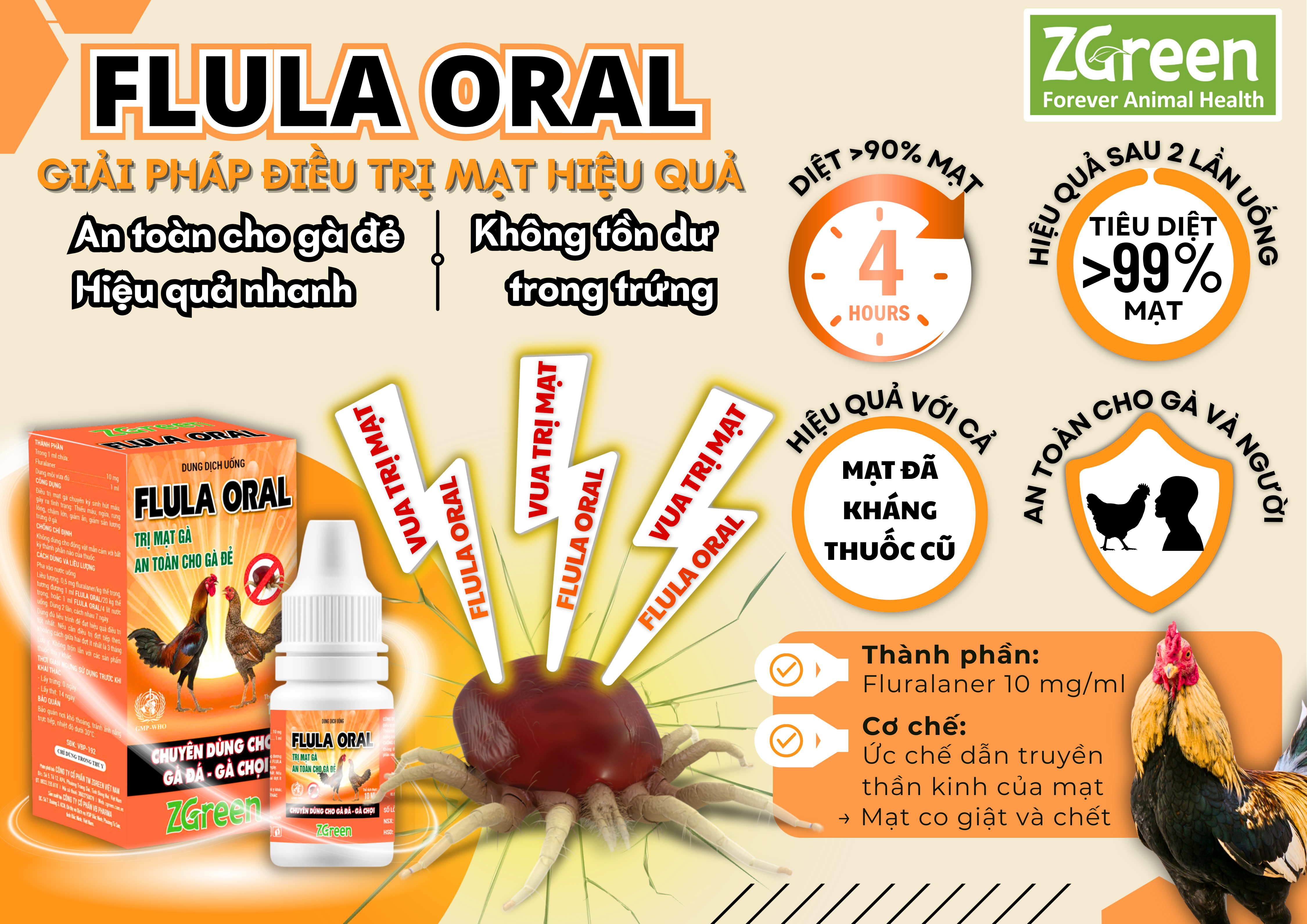 Flula oral (A3) - Gà đá - 1
